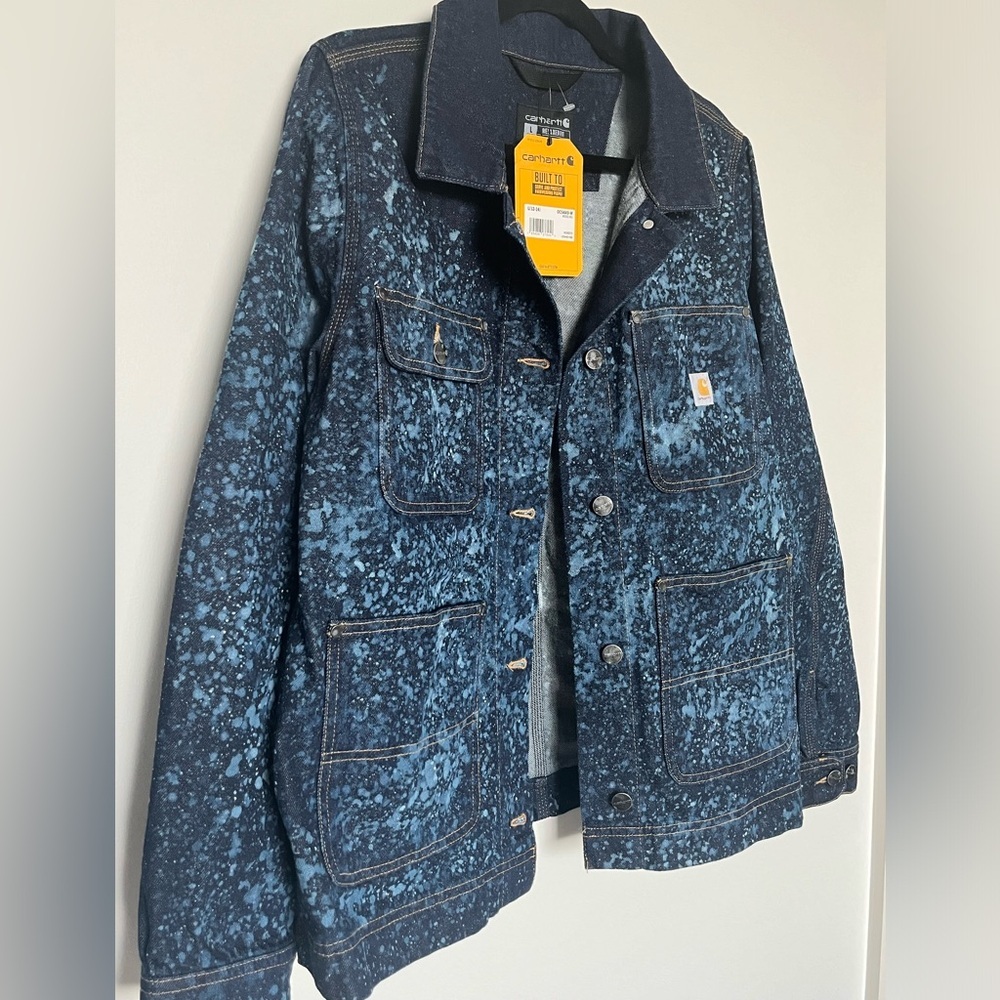 Fall Custom Carhartt Acid Wash Denim Chore Jacket Vintage Inspired, NWT